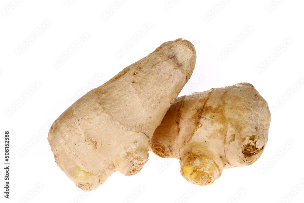 Fresh ginger isolated on a white background Fresh ginger isolated on a white background