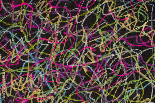 colorful doodles on dark background texture