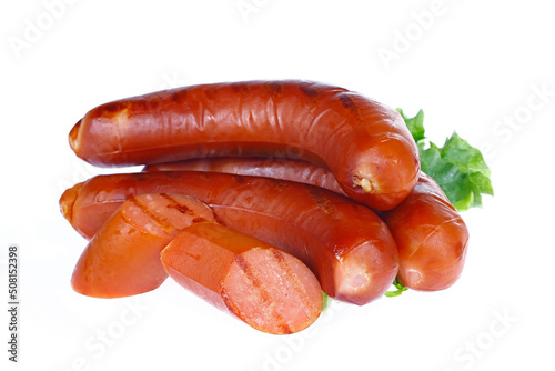 Sausages, isolated on a white background