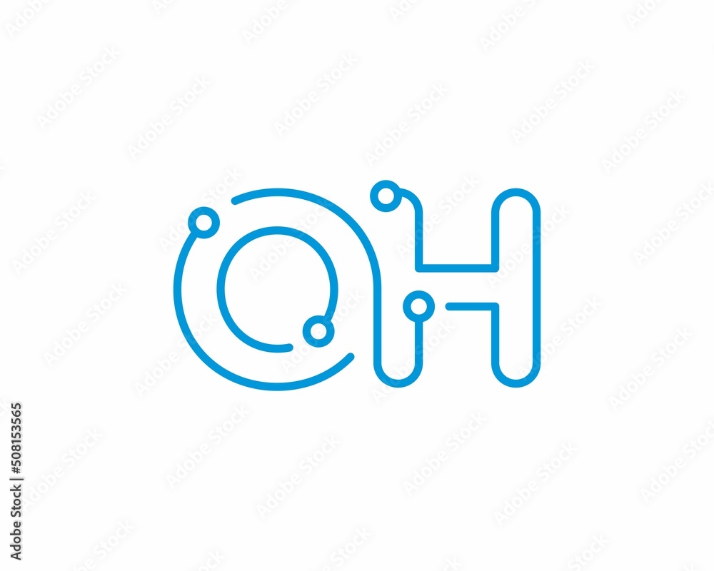 Abstract Letters OH Logo Design Template 001