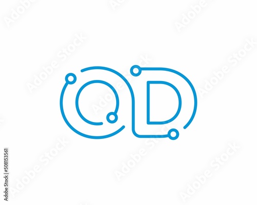 Abstract Letters OD Logo Design Template 001