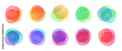 水彩丸重ね飾り素材