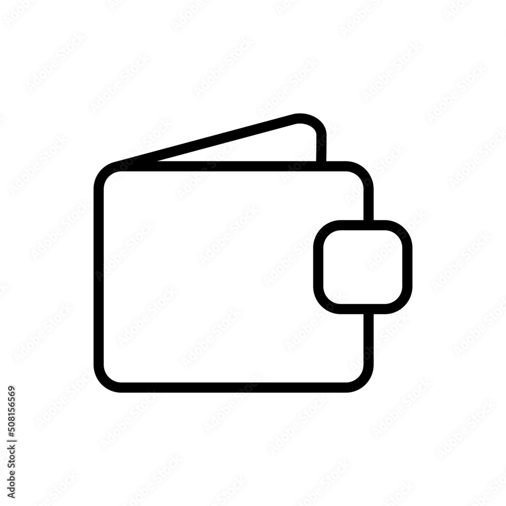 simple wallet icon, line art