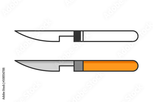 Scalpel or medical knife icon flat vector illustrtation