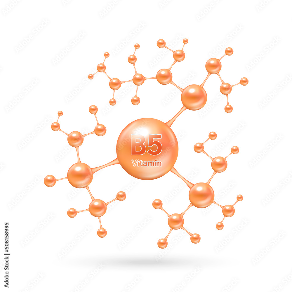 Vitamin B5 complex and minerals in molecular form. Dietary supplement