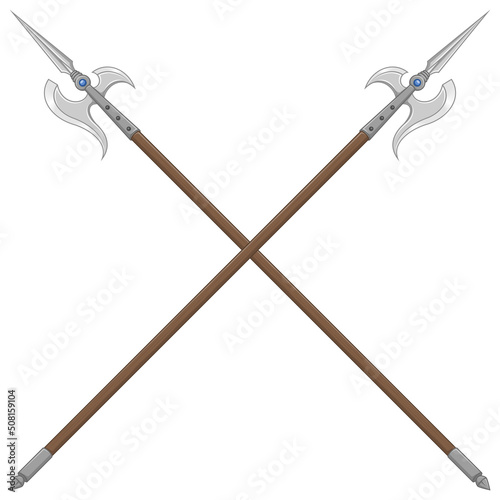 Halberd vector design, weapon used in the middle ages