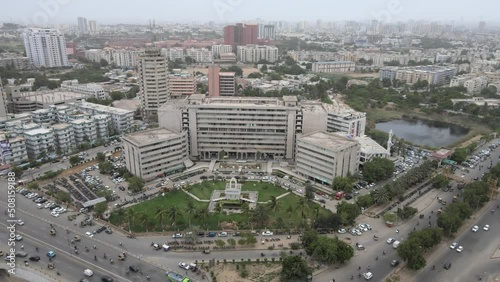 Civic Center Drone Shot Karachi Aerial Stock Footage Visual Sharks