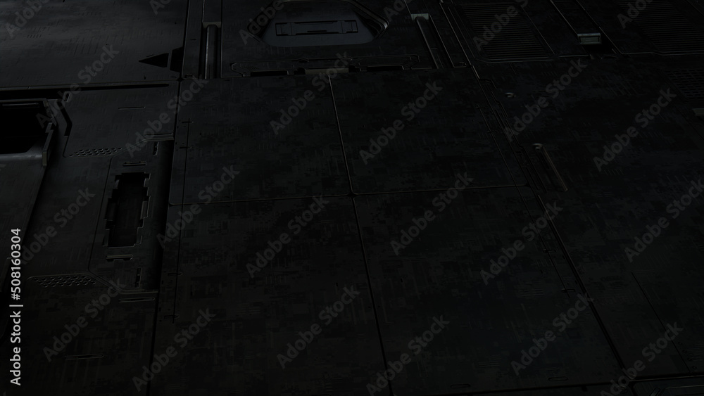 Black, Tech Wallpaper with Futuristic 3D Panels. Dark, Sci-Fi style. 3D Render. Black, Tech Wallpaper with Futuristic 3D Panels. Dark, Sci-Fi style. 3D Render.