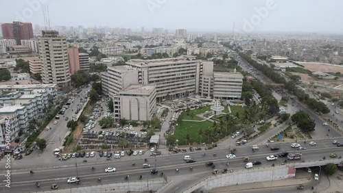 Civic Center Drone Shot Karachi Aerial Stock Footage Visual Sharks