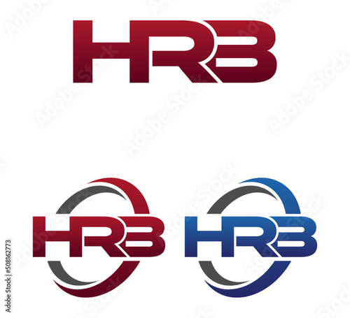 Vector Modern 3 Letters Initial logo Vector Swoosh Red Blue HRB photo