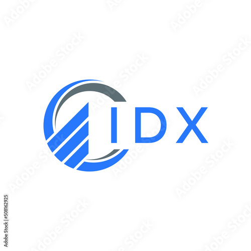 IDX Flat accounting logo design on white background. IDX creative initials Growth graph letter logo concept. IDX business finance logo design. 
