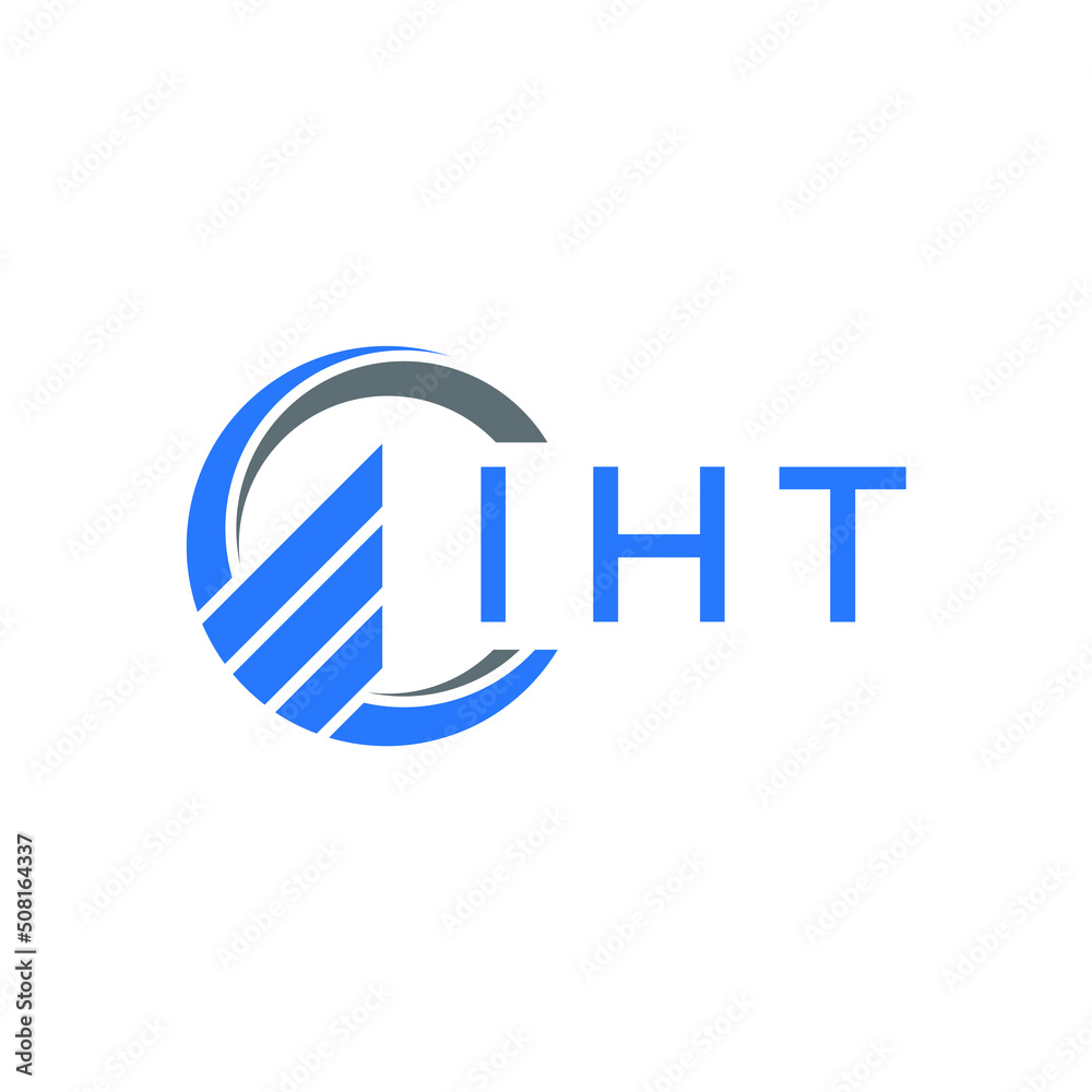 IHT Flat accounting logo design on white  background. IHT creative initials Growth graph letter logo concept. IHT business finance logo design.
