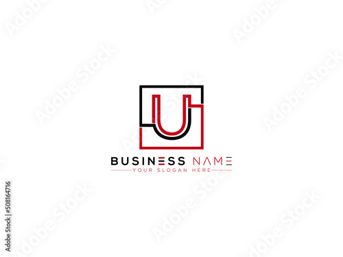 Letter U Logo Icon, square U uu Logo Letter Vector Image Design For Company photo