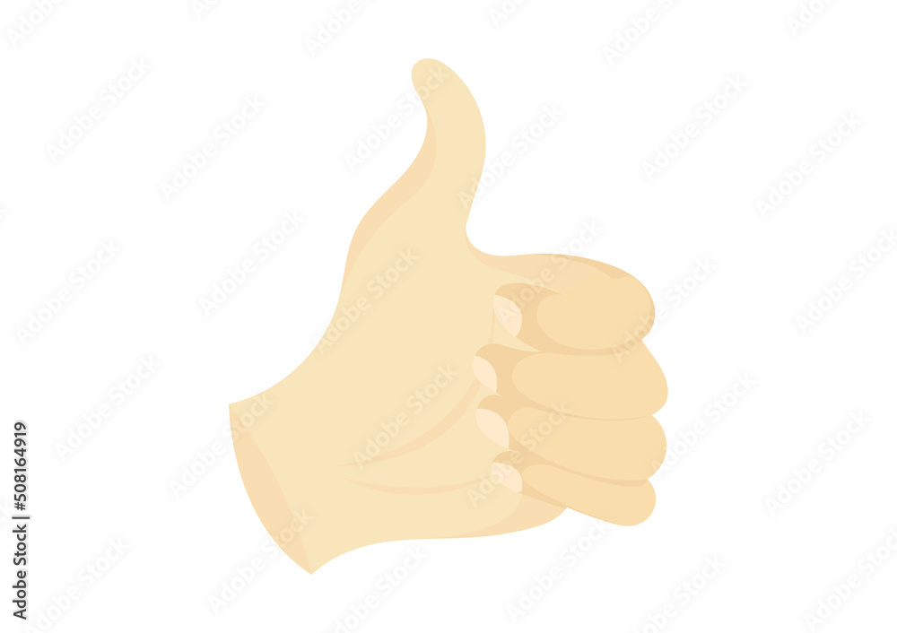 illustration of hand with thumb raised with intention of liking