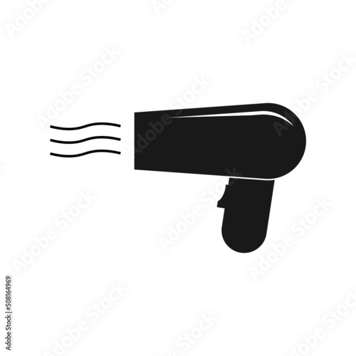Black hair dryer icon isolated on a white background illustration design
