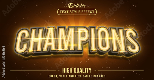 Editable text style effect - Champions text style theme.