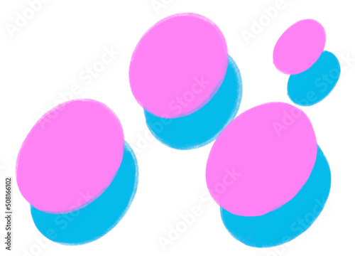 Neon pink futuristic circle cylinder banner text box geometric perspective 3D style hand draw illustration