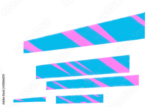 Neon pink futuristic banner text box geometric perspective 3D style hand draw illustration