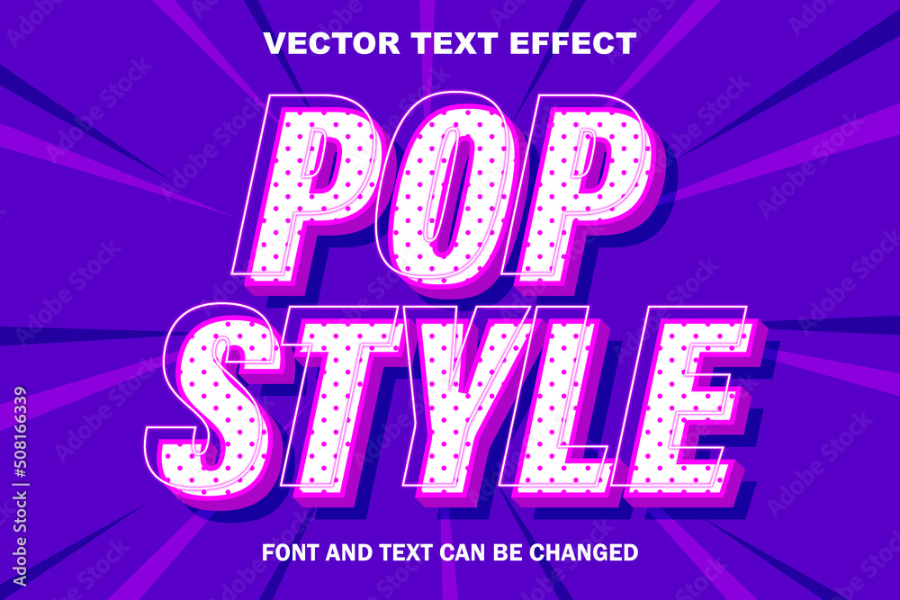 pop art style pink color blue background 3d editable text effect font style template background wallpaper banner poster flyer