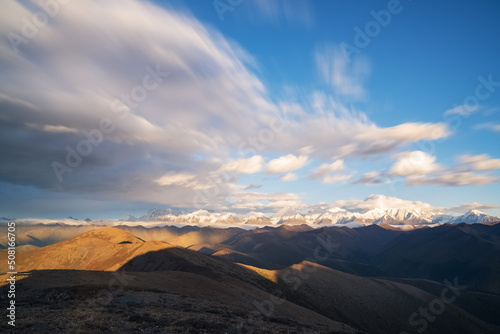 Beautiful glaciers  snow mountains and natural scenery in the west of Sichuan Province  China  on October 16  2016