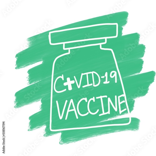 Drawing vaccine coronavirus idea concept. photo