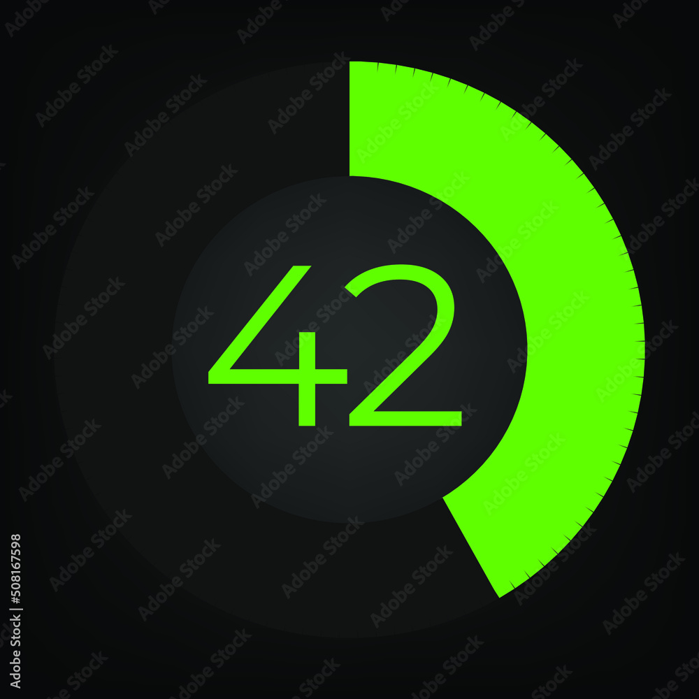 Circulate progress bar with numeric count at the 42 Circulate progress bar with numeric count at the 42
