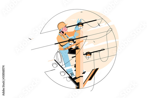 Man qualified electric worker