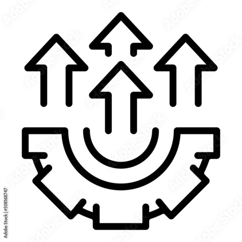 Gear update icon outline vector. Self work. Contact hope