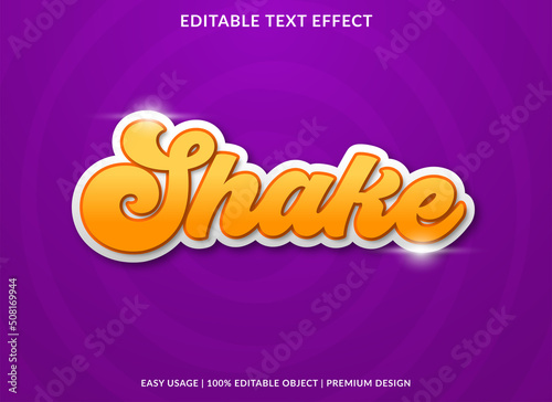 shake text effect editable template with abstract style use for business brand and logo