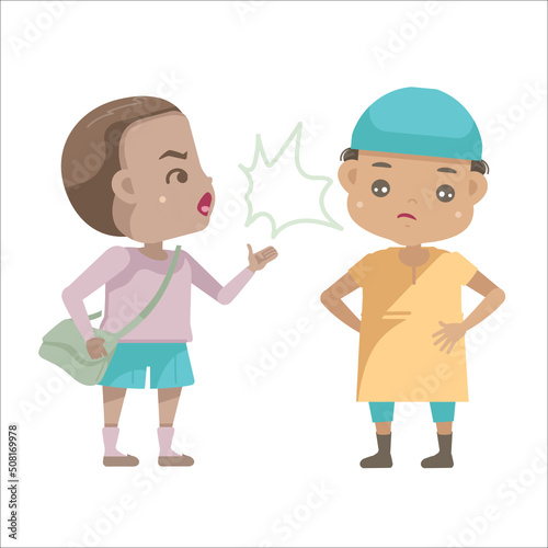 kids  listen cartoon vector