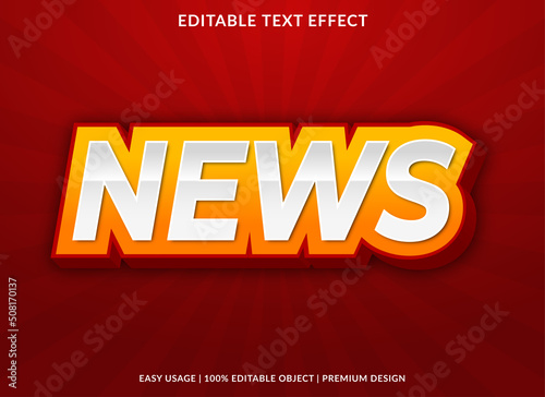 news text effect editable template with abstract style use for business brand and logo