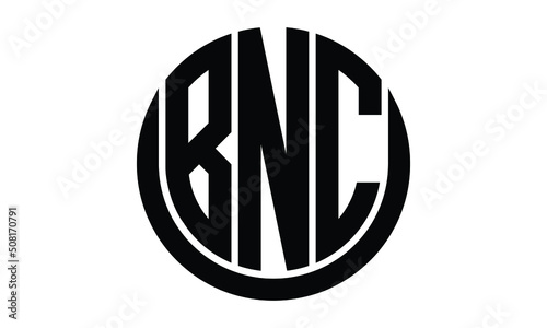 BNC shield with round shape logo design vector template | monogram logo | abstract logo | wordmark logo | lettermark logo | business logo | brand logo | flat logo. photo