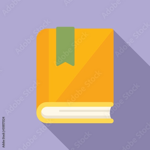School book mark icon flat vector. Favorite bookmark