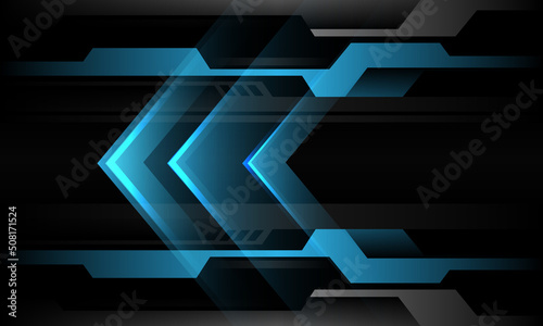 Abstract blue arrow direction grey metallic cyber black futuristic technology design modern background vector