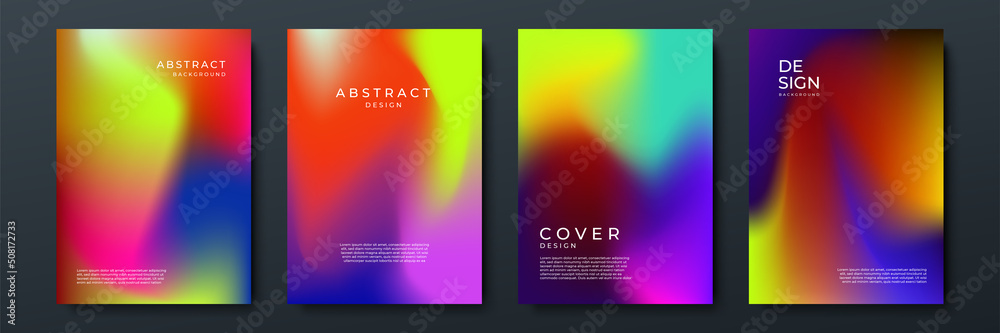 Set of abstract soft blurred gradients background graphic design template for brochure, banner, wallpaper, mobile screen, annual report.