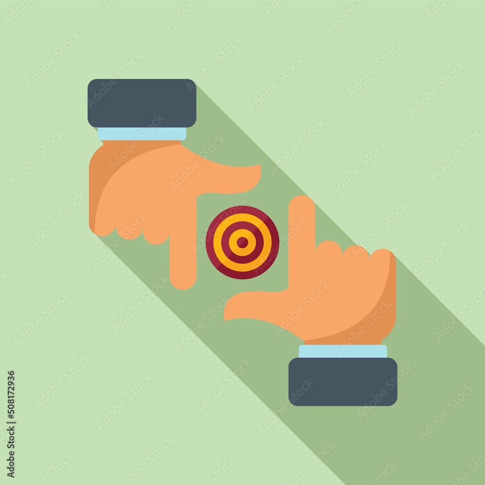 Business focus icon flat vector. Work goal Business focus icon flat vector. Work goal