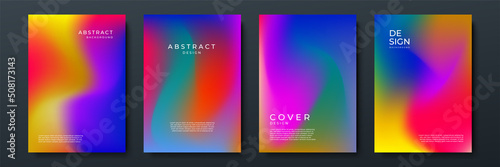 Blurred backgrounds set with modern abstract blurred color gradient patterns. Templates collection for brochures, posters, banners, flyers and cards. Vector illustration.
