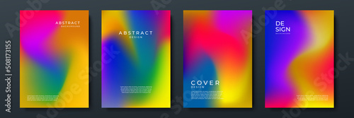 Blurred backgrounds set with modern abstract blurred color gradient patterns. Templates collection for brochures, posters, banners, flyers and cards. Vector illustration.