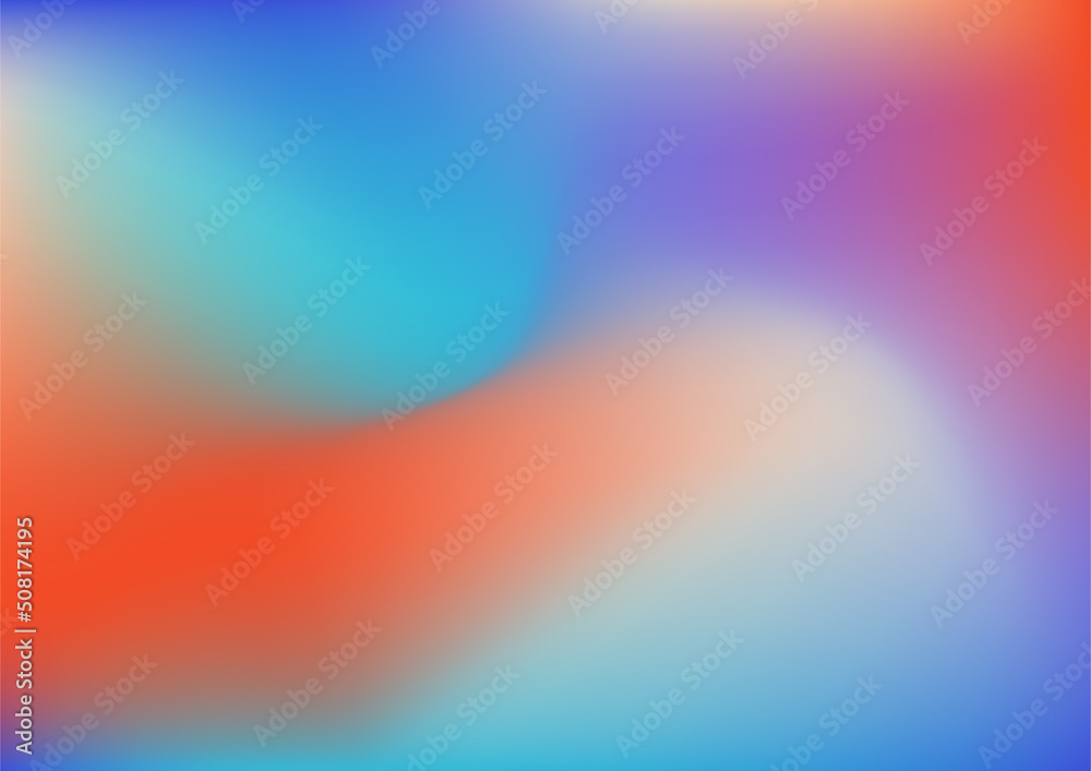 Blue pink purple green orange gradient abstract blurred background