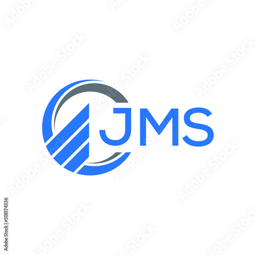 JMS Flat accounting logo design on white  background. JMS creative initials Growth graph letter logo concept. JMS business finance logo design.