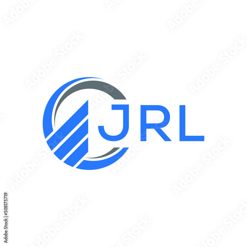 JRL Flat accounting logo design on white  background. JRL creative initials Growth graph letter logo concept. JRL business finance logo design. photo