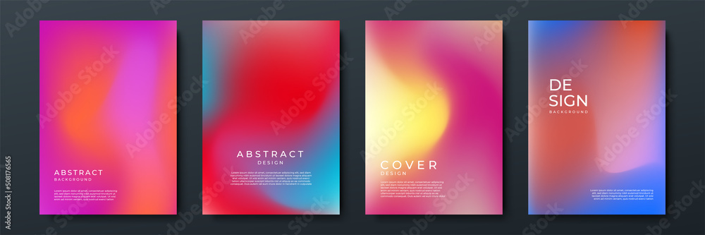 Blurred backgrounds set with modern abstract blurred color gradient patterns. Smooth templates collection for brochures, posters, banners, flyers and cards. Vector illustration. Blurred backgrounds set with modern abstract blurred color gradient patterns. Smooth templates collection for brochures, posters, banners, flyers and cards. Vector illustration.