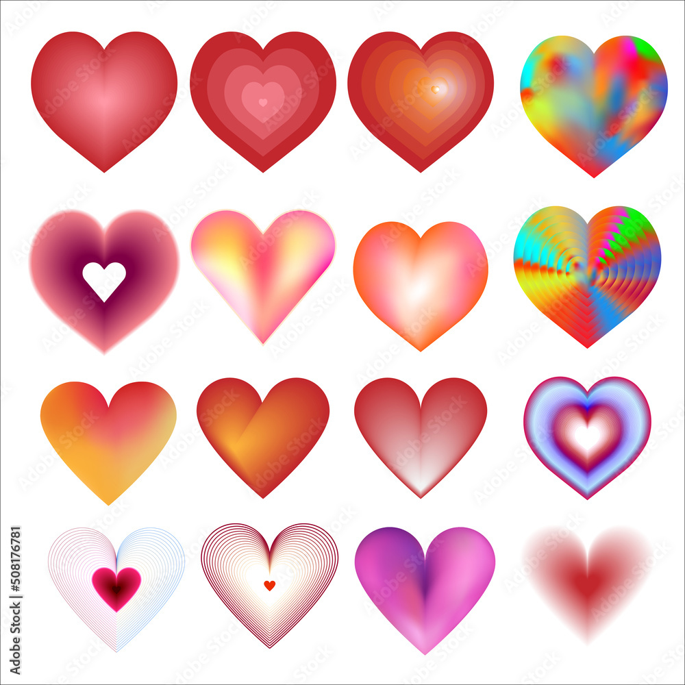 Heart bundle for valentine, vector illustration
