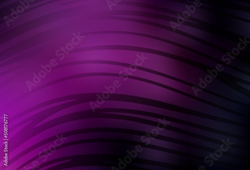 Dark Pink vector texture with curved lines.