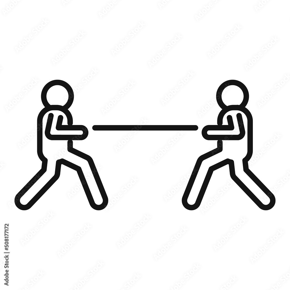 Team rope effort icon outline vector. Work business Team rope effort icon outline vector. Work business