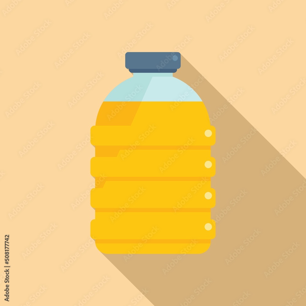Canola oil bottle icon flat vector. Flower plant Canola oil bottle icon flat vector. Flower plant