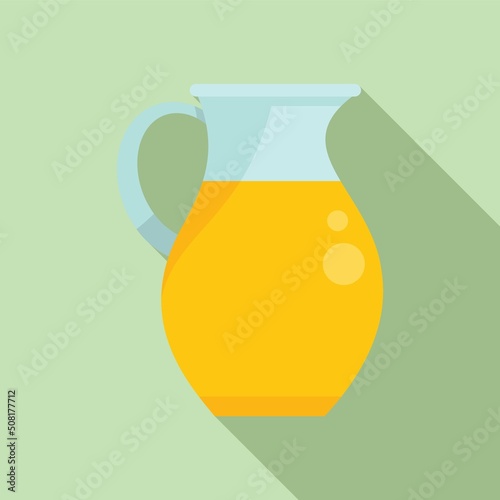 Canola oil jug icon flat vector. Plant seed