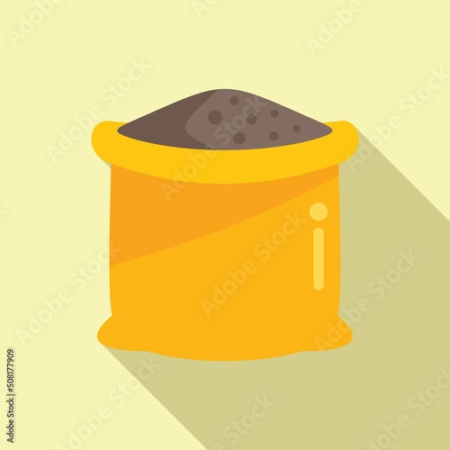 Canola grain sack icon flat vector. Seed plant