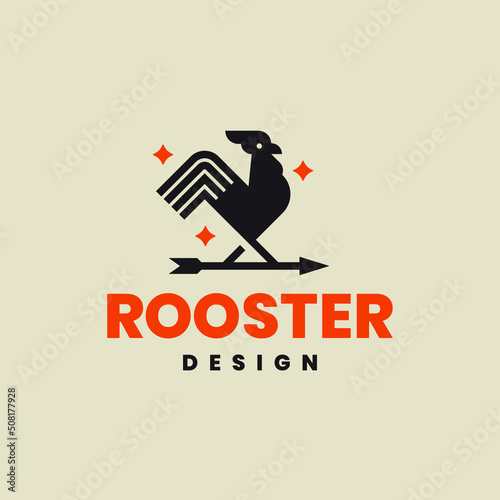 Rooster arrow weathervane modern logo vector icon illustration.