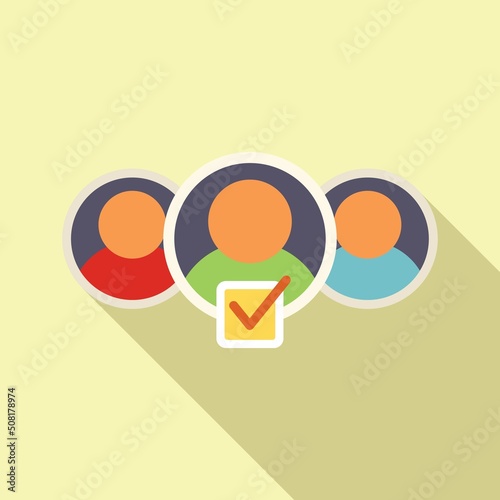 Group rate review icon flat vector. Customer trust